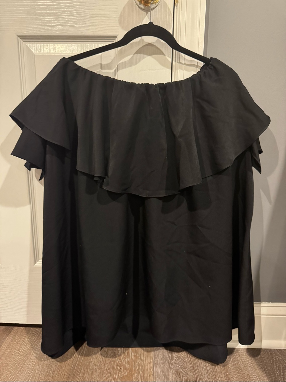 MLM Black Off-Shoulder Ruffle Mini Dress